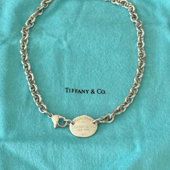 Tiffany & Co. Jewelry - Tiffany & Co Sterline Silver Return TO Tiffany Oval Choker Necklace